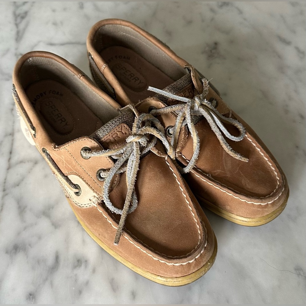 SPERRY Top-Sider Bluefish 2 Eye Boat Shoes Linen Oat - Women’s Size 7
